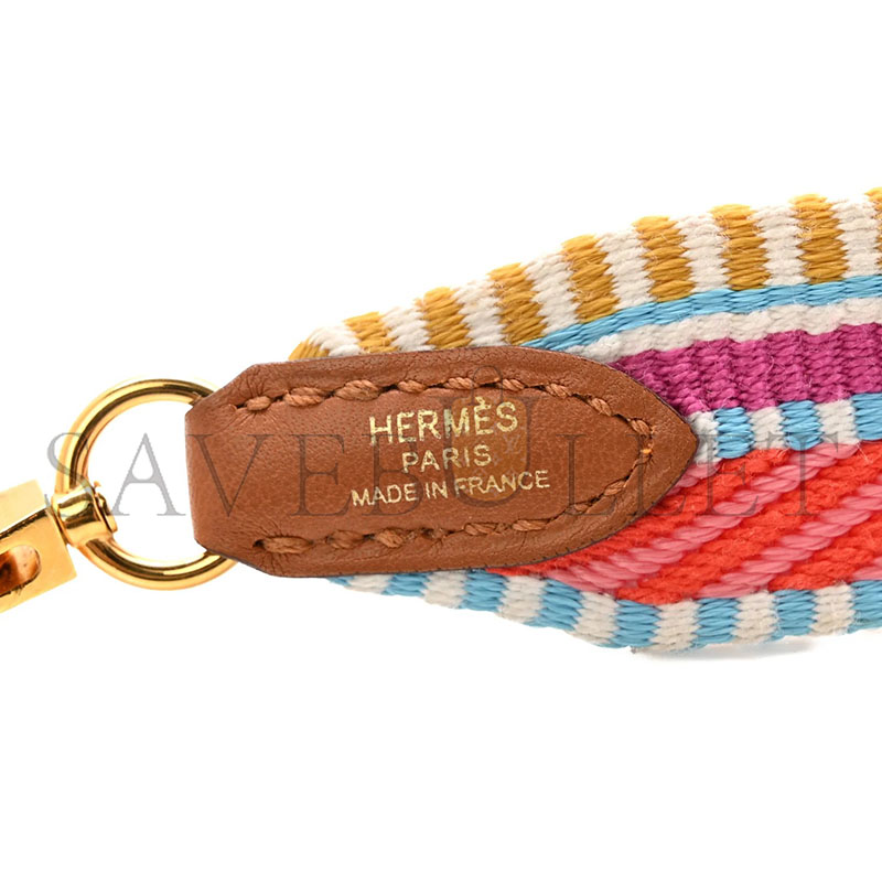 HERMES STRAP TOILE SWIFT 25MM SANGLE CAVALE SHOULDER MAGNOLIA CAPUCINE GOLD